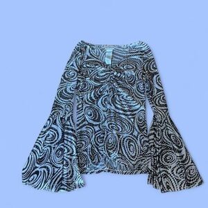 California Costumes Black and White Swirl Long Sleeve Top